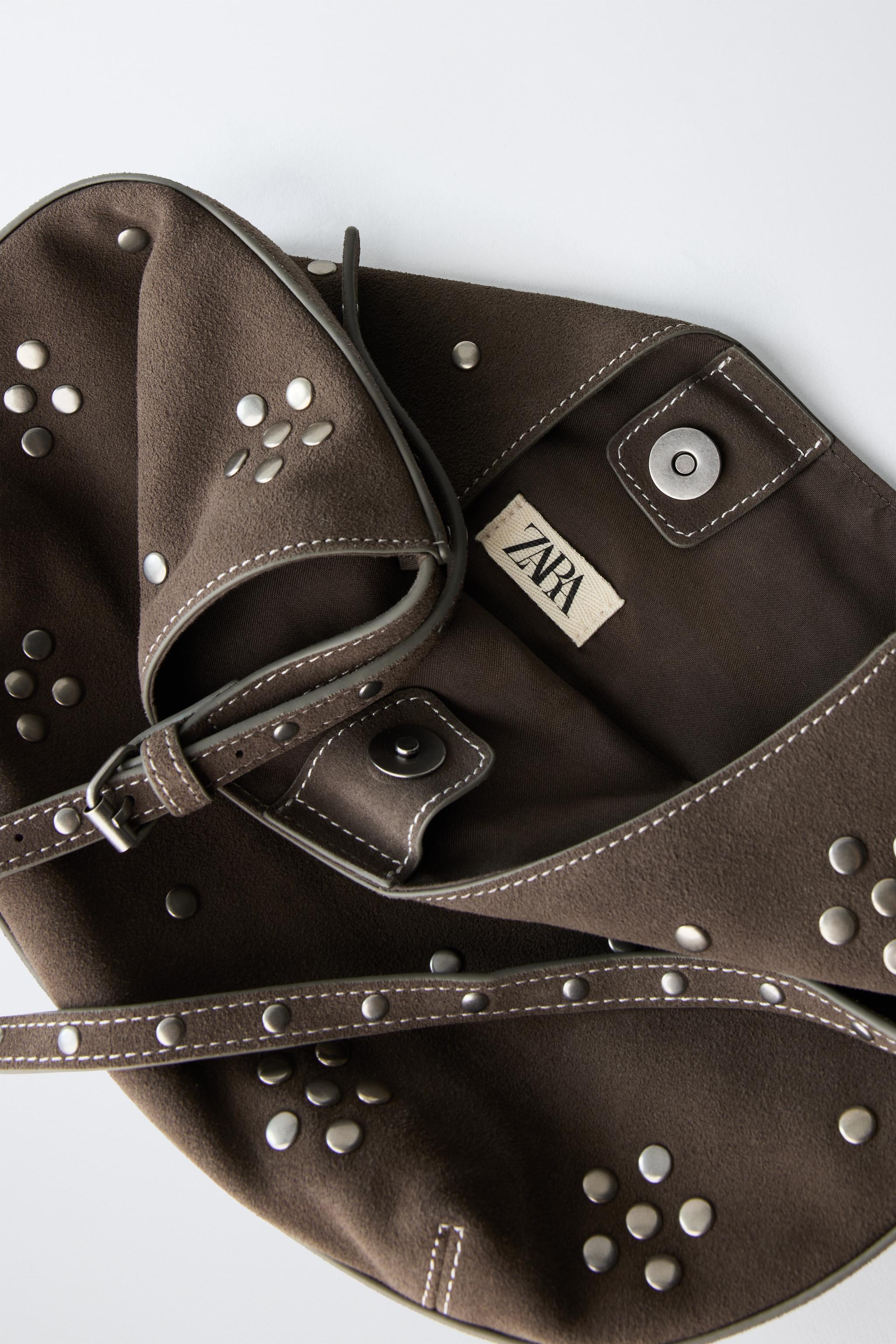 LEATHER STUDDED CROSSBODY BAG